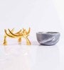 350ml Marble Dry Fruit Bowl with Brass Stand