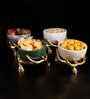 350ml Marble Dry Fruit Bowl with Brass Stand
