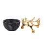 350ml Marble Dry Fruit Bowl with Metal Stand (Green & Gold)