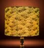 Green 35cm drum hardback premium lampshade in cotton .