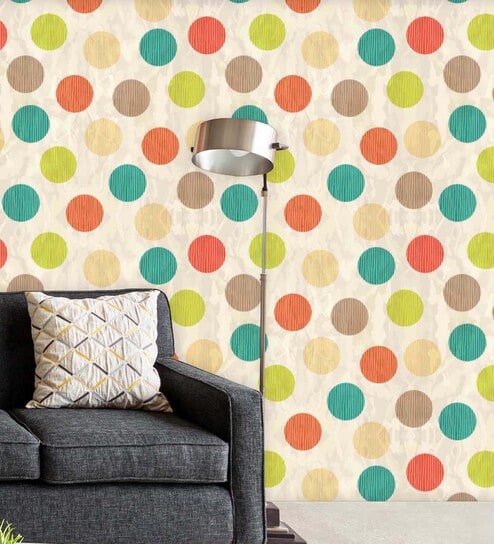 36 Feet Retro Circles 300 Gsm Wallpaper Roll