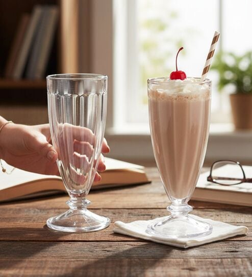 360 ml Dessert Glass Set of 6 from Brazil | Cone Shaped Ice Cream Glasses for Milkshake, Cocktail, Dessert, Ice Cream, Falooda, Wine, Cocktails | Perfect for Home, Cafes & Restaurants