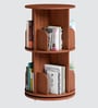 Tornado 360 Rotating 2-Tier Bookshelf In Brown In Brown finish