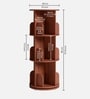 Tornado 360 Rotating 3-Tier Bookshelf In Brown In Brown finish