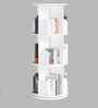 Tornado 360 Rotating 3-Tier Bookshelf In White In White finish