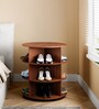 Tornado 360 Rotating 3-Tier Shoe Rack In Brown In Brown finish