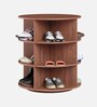 Tornado 360 Rotating 3-Tier Shoe Rack In Brown In Brown finish