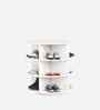 Tornado 360 Rotating 3-Tier Shoe Rack In White In White finish