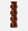 Tornado 360 Rotating 4-Tier Bookshelf In Brown In Brown finish