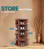 Tornado 20 Pair 360 Rotating 5-Tier Shoe Rack In Brown In Brown finish
