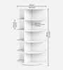 Tornado 20 Pair 360 Rotating 5-Tier Shoe Rack In White In White finish
