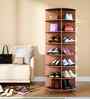 Tornado 360 Rotating 7-Tier Shoe Rack In Brown In Brown finish