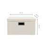 38 L Foldable Storage Box with Lid, Cotton Hemp Fabric Collapsible Organiser