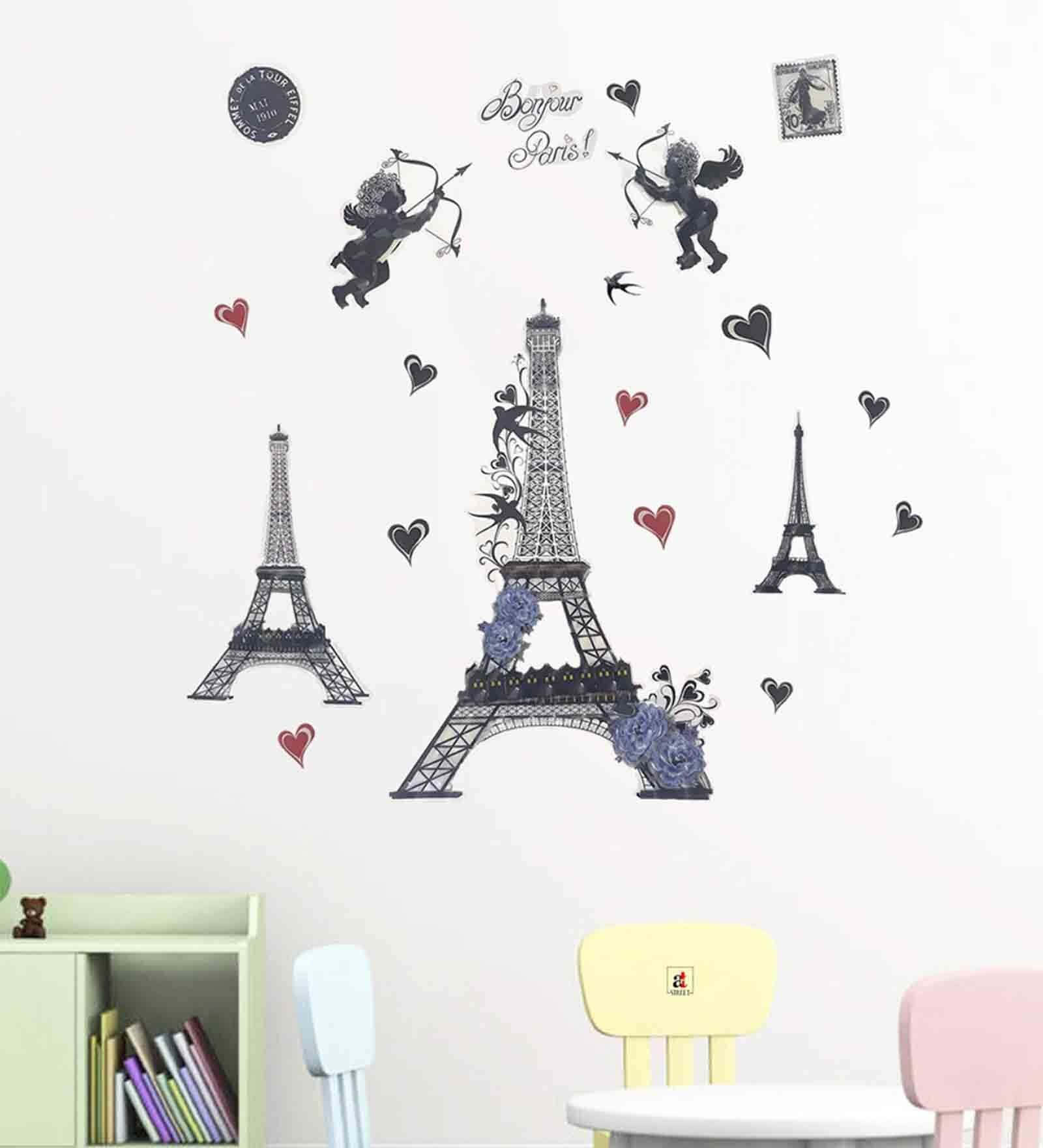 3D Decal Design Multicolour Wood (Pack of 10) Kids Wall Stickers