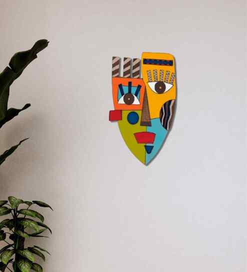 3D Face Decorative Wooden Wall Hanging Decor