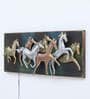 7 Horses Copper Iron Wall Art With LED