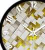 3D Abstract Plastic Wall Clock In Gold