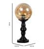 3D Amber & Black Glass & Metal Table Lamp