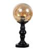 3D Amber & Black Glass & Metal Table Lamp