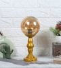 3D Amber & Gold Glass & Metal Table Lamp