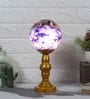 3D Blue & Gold Glass & Metal Table Lamp