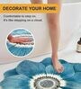 Blue 3D Lotus Bathroom Mat 80*80