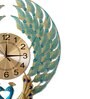 Green Metal Peacock Traditional Wall Clock