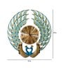 Green Metal Peacock Traditional Wall Clock
