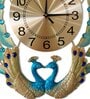 Green Metal Peacock Traditional Wall Clock