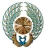 Green Metal Peacock Traditional Wall Clock