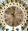 Metal Green Peacock Wall Clock