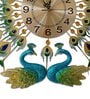 Metal Green Peacock Wall Clock