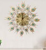 Blue Metal Diamond Studded Modern Wall Clock
