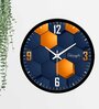 3D Hexagon Vector Multicolour Plastic Wall Clock