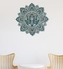3D Lotus Pinewood Wall Mural In Multicolour