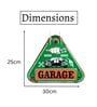 3D Metal Plate Garage Triangle Service Green