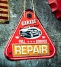 Garage Triangle Car Service Red 3D Metal Plate