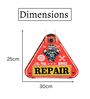 Red Garage Triangle Full Service  3D Metal Plate
