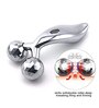 3D Solar Powered Facial & Body Massage Roller ABS/Metal Massager (Silver)