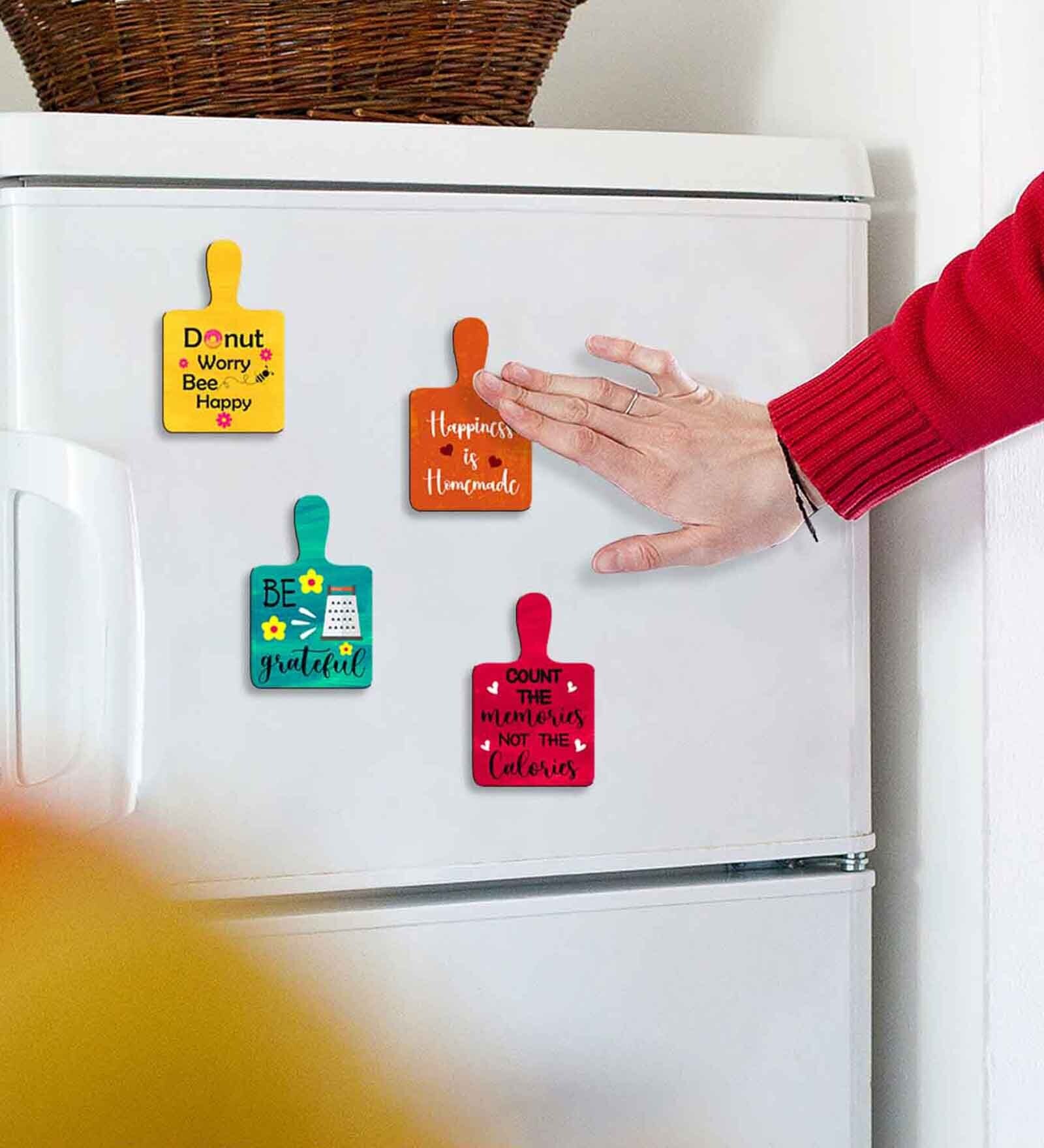 4 Pcs Be Wooden Fridge Magnets
