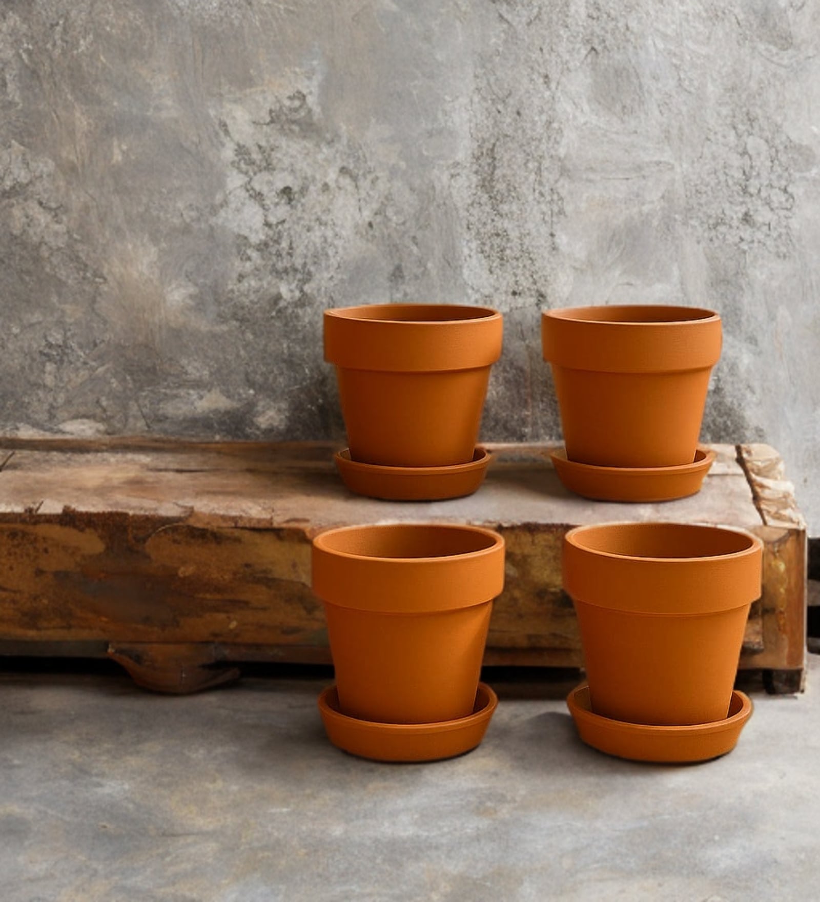 4 Pcs Red Terracotta 6 Inchs Planters
