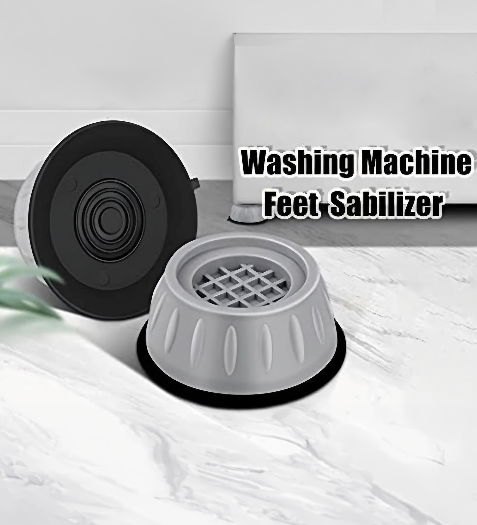 4 Pcs Rubber Washing Machine Stabilizer Pads for Refrigerator, Washing Machine, Air Cooler & Water Cooler (Black/Grey)