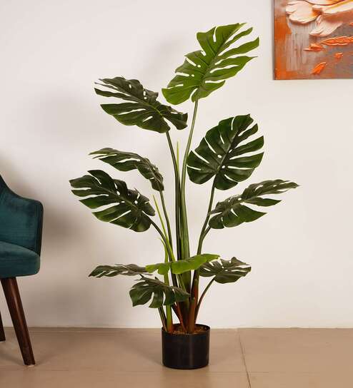 4.3Ft Artificial Monstera Deliciosa Tree Plant with Pot