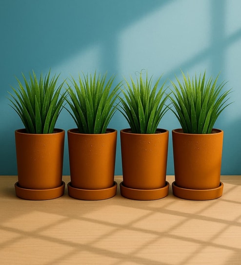 4 Pcs Red Terracotta 6 Inchs Planters