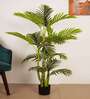 4.3Ft Artificial Golden Areca Palm Plant with Black Pot