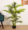 4.3Ft Artificial Golden Areca Palm Plant with Black Pot
