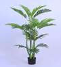 4.3Ft Artificial Golden Areca Palm Plant with Black Pot