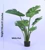 4.3Ft Artificial Monstera Deliciosa Plant with Black Pot