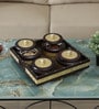 4 BOWL DRY FRUIT TRAY, METAL FITTING, CLASSIC THEME