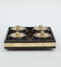 4 BOWL DRY FRUIT TRAY, METAL FITTING, CLASSIC THEME